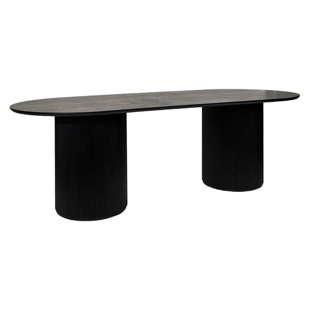 BELGRAVIA OVAL DINING TABLE 240CM SATIN BLACK - MyChocolateWood