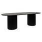 Belgravia Oval Dining Table 240cm in Satin Black - Chocolate Wood
