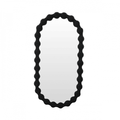 CAROLYN OVAL MIRROR WHITE MINDI WOOD FRAME - MyChocolateWood