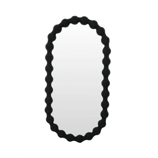 CAROLYN OVAL MIRROR WHITE MINDI WOOD FRAME - MyChocolateWood