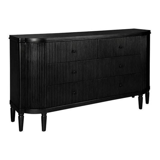 DIANNA MARBLE ART DECO 6 DRAWER CHEST OF DRAWERS ACCENT CHEST BLACK - MyChocolateWood