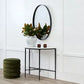 SOREN MARBLE DEMILUNE TABLE/ACCENT TABLE - BLACK FRAME 90CM - MyChocolateWood
