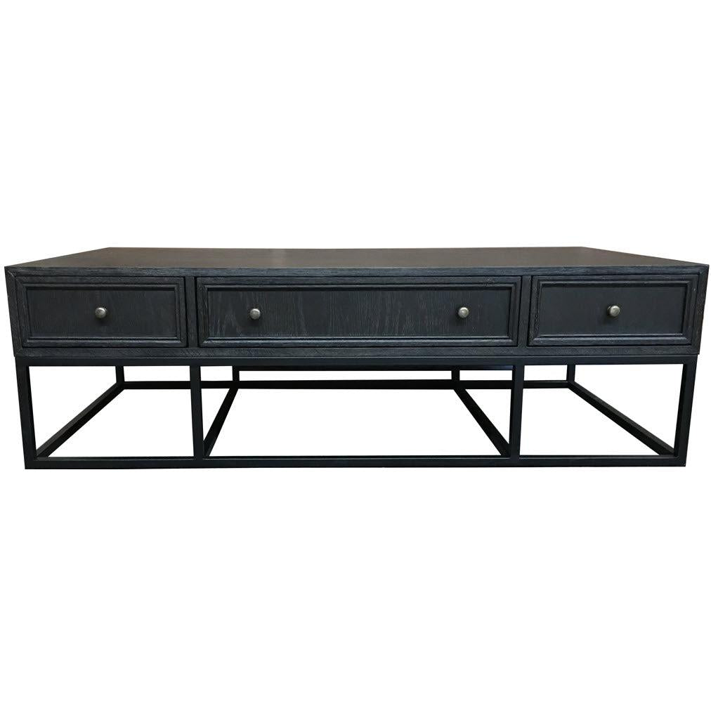DIMANTA DESIGNER 6-DRAWER BLACK COFFEE TABLE - MyChocolateWood