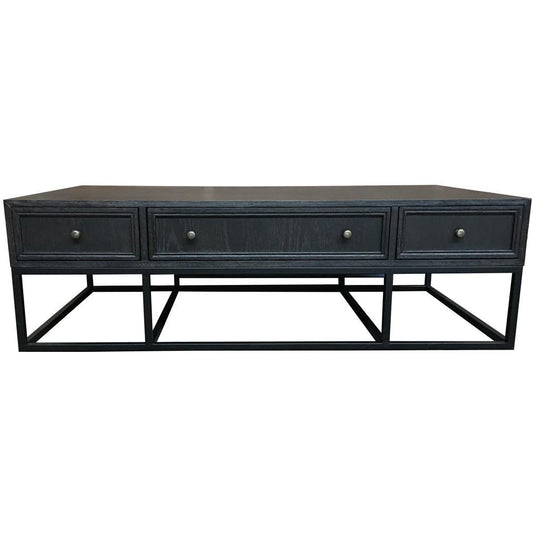 DIMANTA DESIGNER 6-DRAWER BLACK COFFEE TABLE - MyChocolateWood