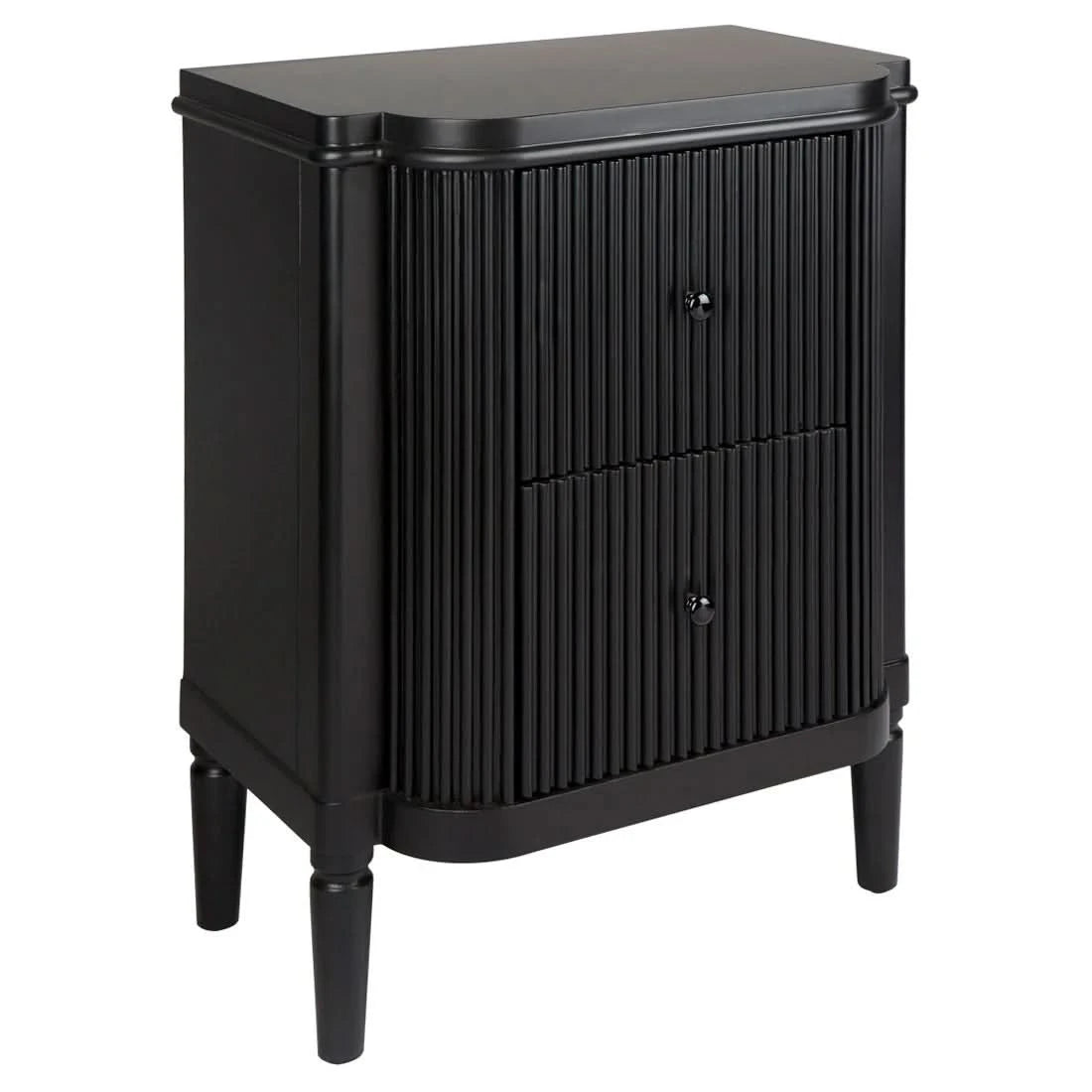 DIANNA 2-DRAWER  BEDSIDE TABLE SIDE TABLE LAMP TABLE /ACCENT TABLE ART DECO STYLE -  BLACK - MyChocolateWood