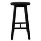 Newport Solid Mahogany Bar Stool / Counter Stool in Black - Chocolate Wood