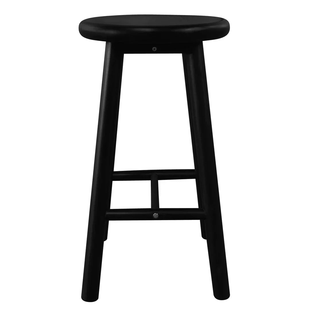 Newport Solid Mahogany Bar Stool / Counter Stool in Black - Chocolate Wood