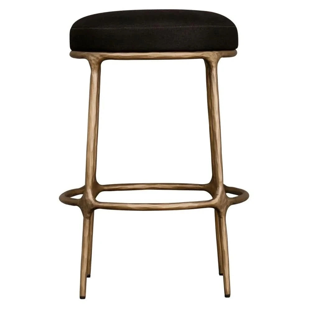SOREN KITCHEN STOOL - BRASS /BLACK COTTON - MyChocolateWood