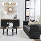 DENEUVE 3-DOOR BUFFET/SIDEBOARD BLACK WITH CARRARA MARBLE TOP - MyChocolateWood
