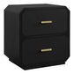 DELGARDO HAMPTON STYLE 2-DRAWER BEDSIDE TABLE BLACK - MyChocolateWood