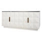 Hampshire 4-Door Buffet in White Oak with Black Marble Top - Chocolate Wood