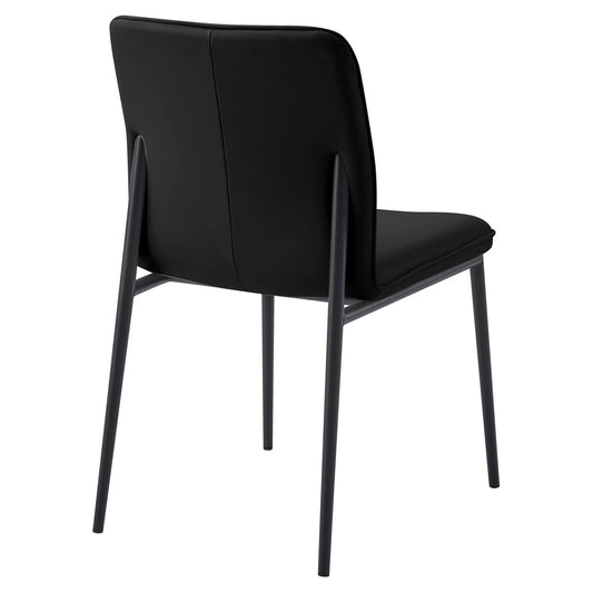 BOLZANO LEATHER & METAL DINING CHAIR - BLACK