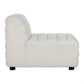 Meredith Boucle Occasional Chair in White - Chocolate Wood