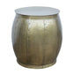 SETH BRASS LOOK RUSTIC HAMMERED SIDE TABLE/LAMP TABLE/ACCENT TABLE - MyChocolateWood