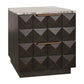 Hampshire 2-Drawer Bedside Table in Smoked Oak with River Brown Marble Top - Chocolate Wood