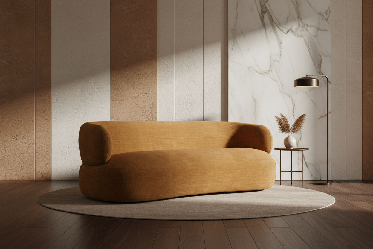 BEECHAM 3-SEATER CHENILLE SOFA BUTTERSCOTCH - MyChocolateWood