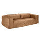 INIGO 3-SEATER LEATHER SLIP COVER SOFA TOP GRAIN COW LEATHER LIGHT BROWN - MyChocolateWood