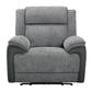 Colvos 1-Seater Electric Recliner Sofa in Graphite - Chocolate Wood