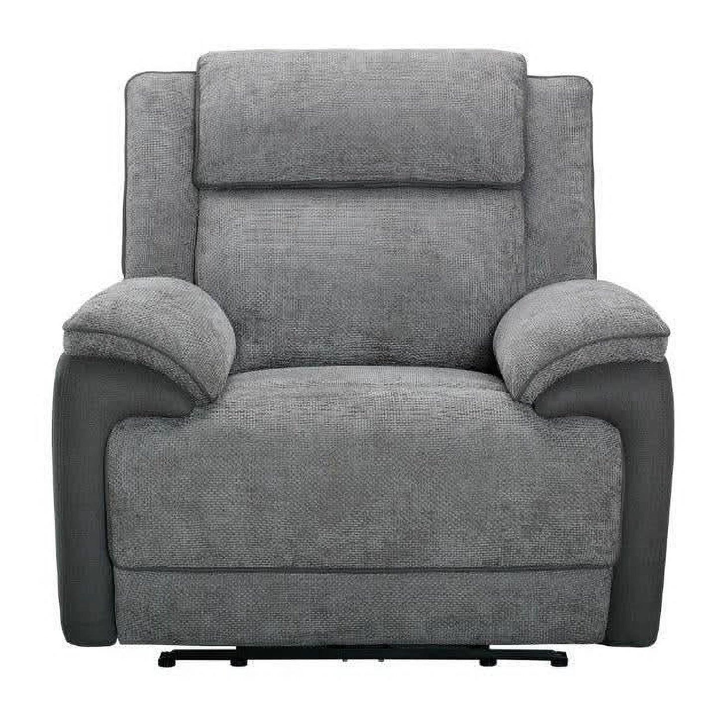 Colvos 1-Seater Electric Recliner Sofa in Graphite - Chocolate Wood