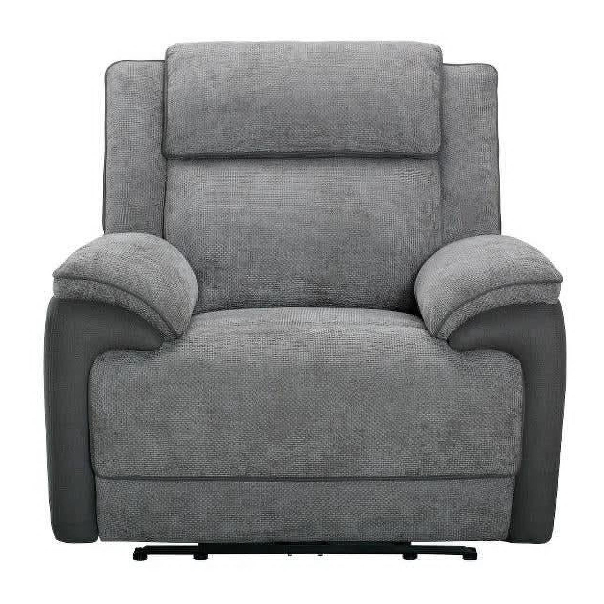 Colvos 1-Seater Electric Recliner Sofa in Graphite - Chocolate Wood