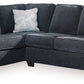 ASTOR LHF CHENILLE CHAISE WITH  SOFA BED SLATE COLOUR - MyChocolateWood