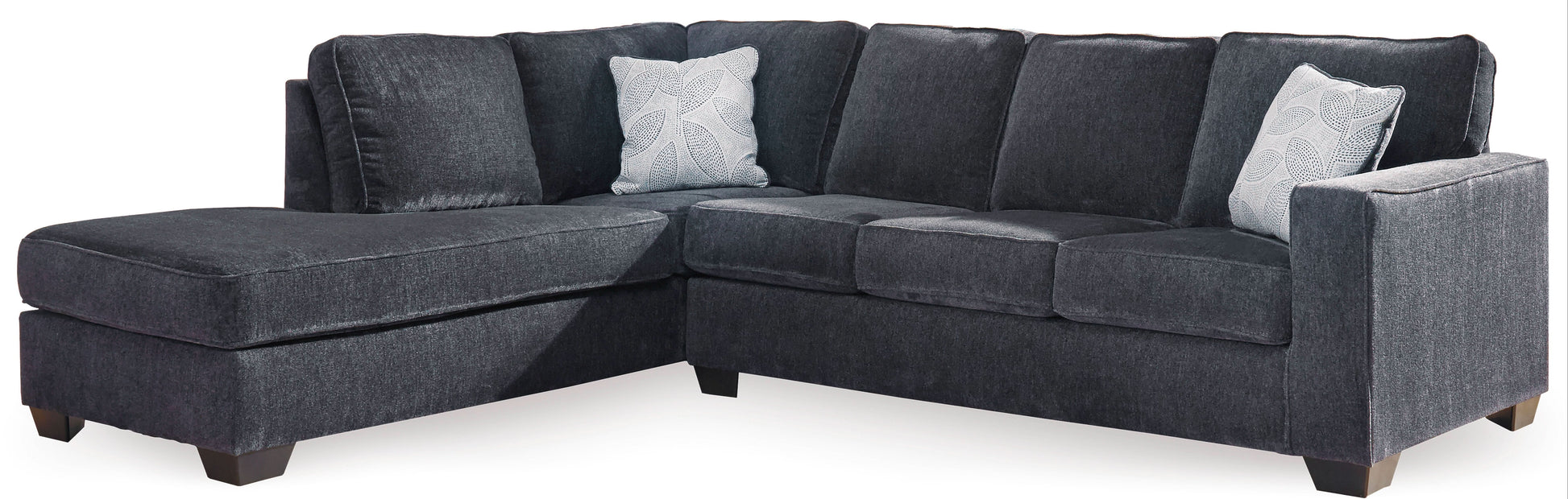ASTOR LHF CHENILLE CHAISE WITH  SOFA BED SLATE COLOUR - MyChocolateWood