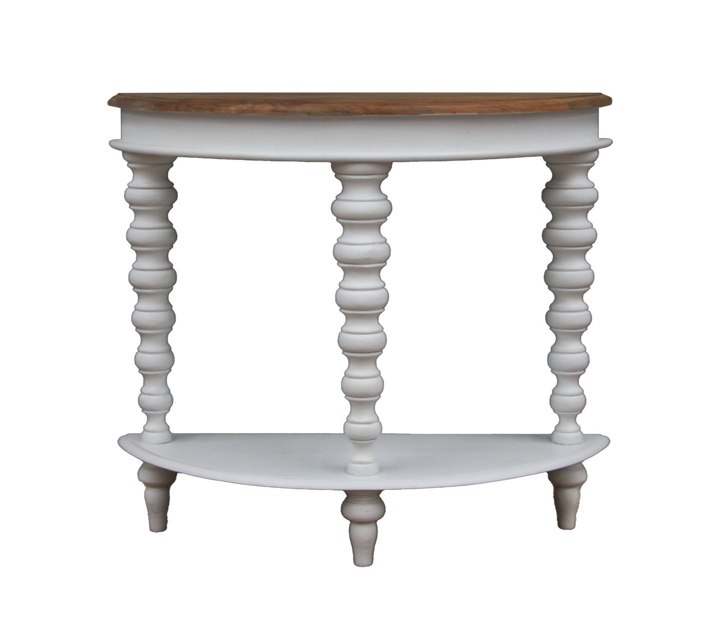 Blythe Two-Tone Timber Console Table/Hall Table - Mango Wood Top - Natural/White