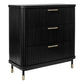 PEMBROKE OAK TIMBER 3-DRAWER CHEST OF DRAWERS BLACK - MyChocolateWood