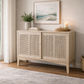BAHAMAS CABINET SIDEBOARD SLIDING RATTAN DOORS/ SOLID OAK NATURAL COLOUR 120CM - MyChocolateWood