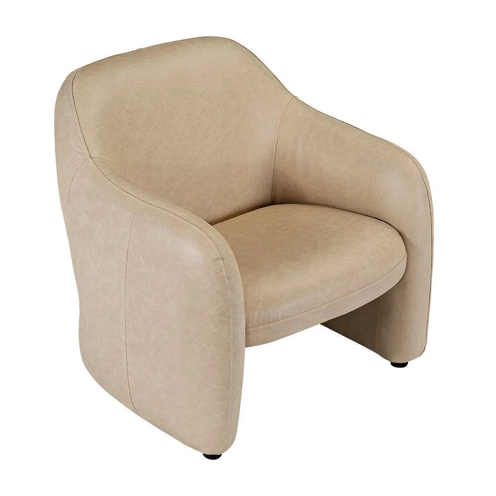 ANDERS TOP GRAIN COW LEATHER ARMCHAIR CAPPUCINO CREAM - MyChocolateWood