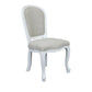 Sherborne white rubberwood dining chair by MyChocolateWood, showing the sleek, modern design and smooth white finish.
