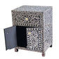 TABITHA MOTHER OF PEARL NOIR BEDSIDE TABLE 1 DRAWER/1CUPBOARD - MyChocolateWood
