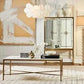 SOREN MARBLE RECTANGULAR COFFEE TABLE - BRASS FRAME 120CM - MyChocolateWood