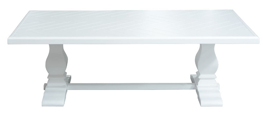 BRETTON ACACIA TIMBER COFFEE TABLE PARQUETRY TOP WHITE