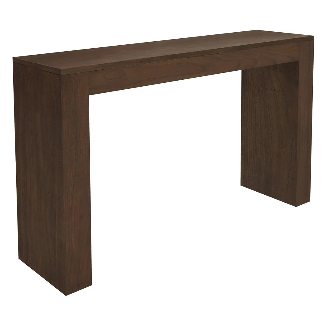 Hudson Solid Mindi Timber 1-Drawer Console Table / Hall Table 120cm in Walnut - Chocolate Wood