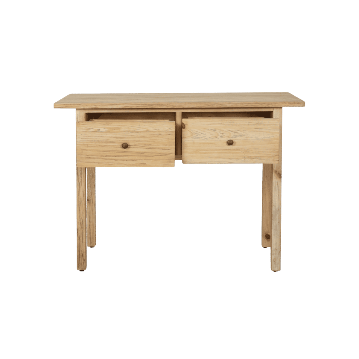 Joelle 2-Drawer Console Table in Distressed Rustic - Chocolate Wood