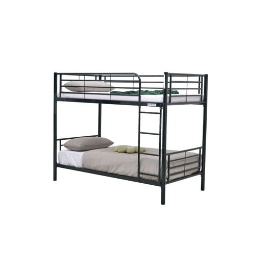 CURZON SINGLE OVER SINGLE BUNK BEDS BLACK - MyChocolateWood