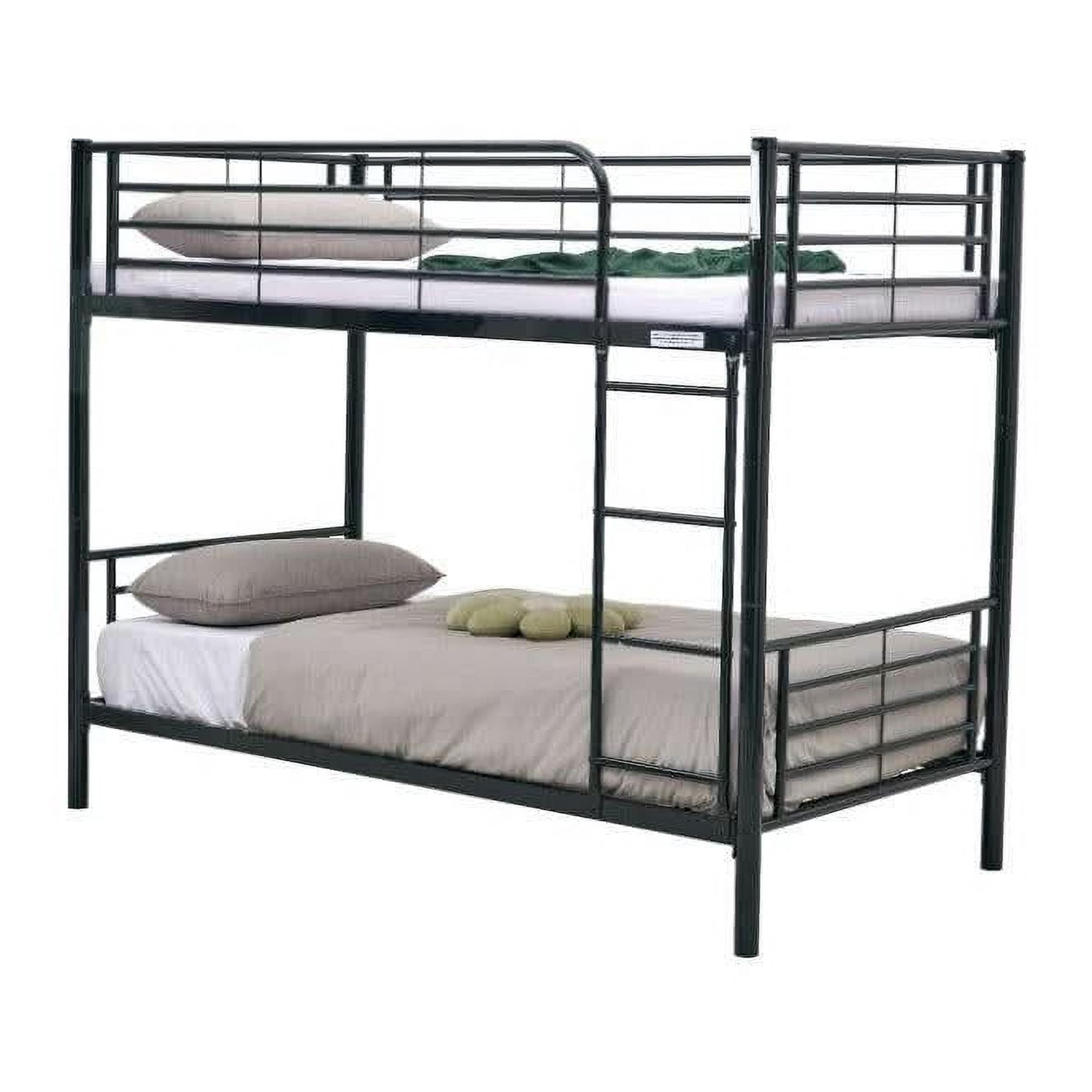 Curzon Single Over Single Bunk Beds in Black - Chocolate Wood