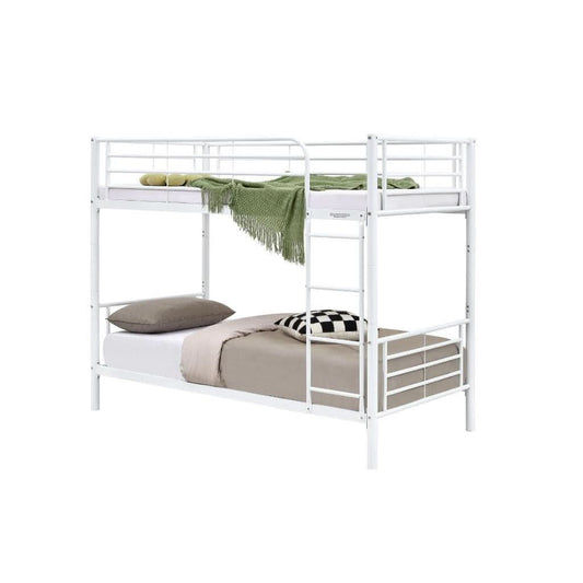 CURZON SINGLE OVER SINGLE BUNK BEDS WHITE - MyChocolateWood