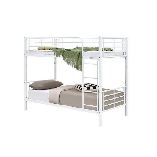 CURZON SINGLE OVER SINGLE BUNK BEDS WHITE - MyChocolateWood