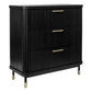 Pembroke Oak 3-Drawer Chest of Drawers in Black - Chocolate Wood