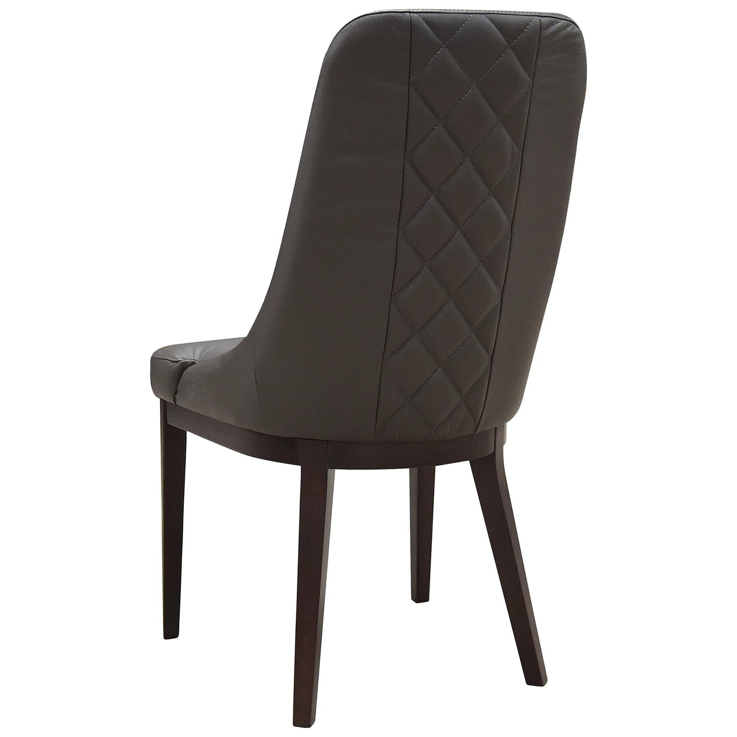 Dark brown BOMONT real leather dining chair from MyChocolateWood, showcasing a sleek, modern design with plush cushioning.
