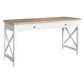 CHRISTA HAMPTON SOLID ACACIA 2-DOOR DESK  LIGHT OAK TOP/WHITE BASE - MyChocolateWood