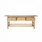 Joelle 3-Drawer Console Table in Distressed Rustic - Chocolate Wood