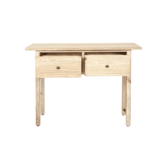 JOELLE 2-DRAWER CONSOLE TABLE/HALL TABLE DISTRESSED NATURAL - MyChocolateWood