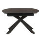 DORIT SWIVEL EXTENSION CERAMIC GLASS DINING TABLE DARK GREY W:120/180CM - MyChocolateWood