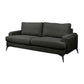 Kirton Fabric Sofa, 2-Seater in Dark Grey - Chocolate Wood
