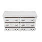 CLARENCE VINTAGE HAND CARVED OAK & VENEER 6 DRAWER DRESSER LIGHTLY DISTRESSED WHITE - MyChocolateWood