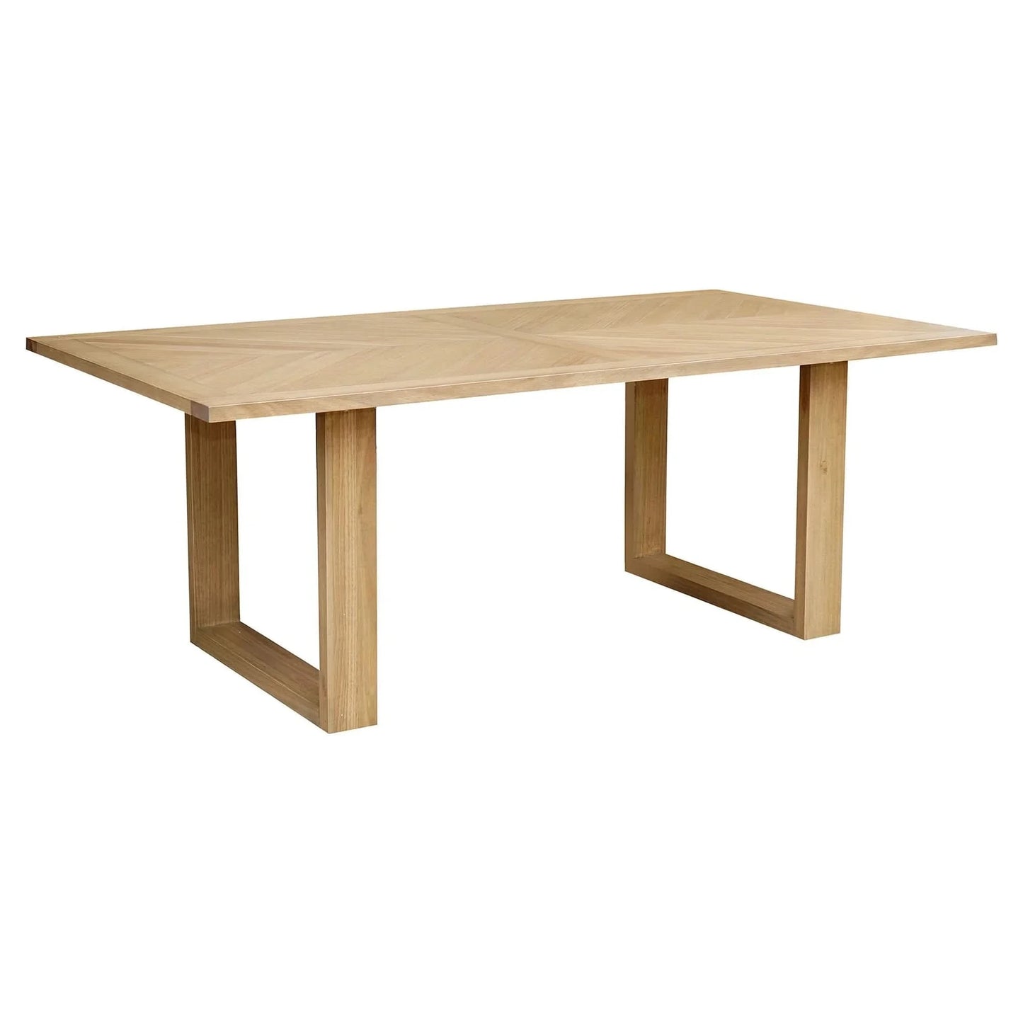 MONTCLAIRE TIMBER DINING TABLE - PARQUETRY TOP - NATURAL 240CM