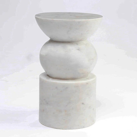 CORNELIUS SOLID MARBLE TABLE/SIDE TABLE/LAMP TABLE/ACCENT TABLE - MyChocolateWood